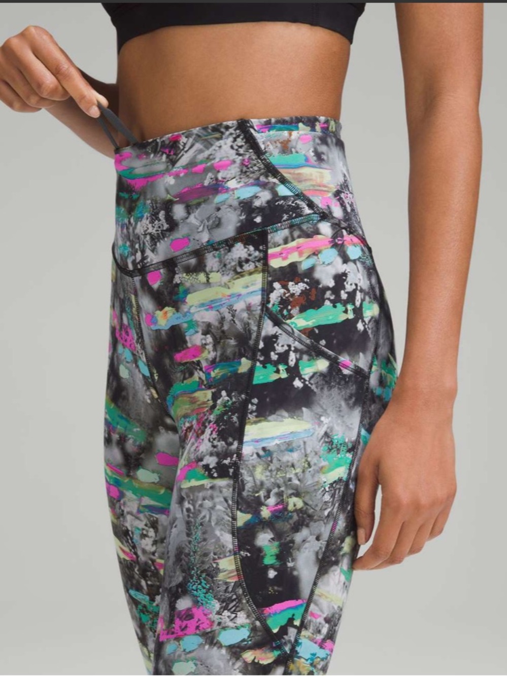#980 Lululemon Fast and Free HR Tight 25” Paint Drift Multi Size 16 NWOT - Picture 5 of 8